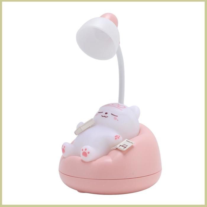 Veilleuse chat mignon 3 niveaux de luminosité réglables lampe de chevet pour soins des yeux décoration de chambre à coucher