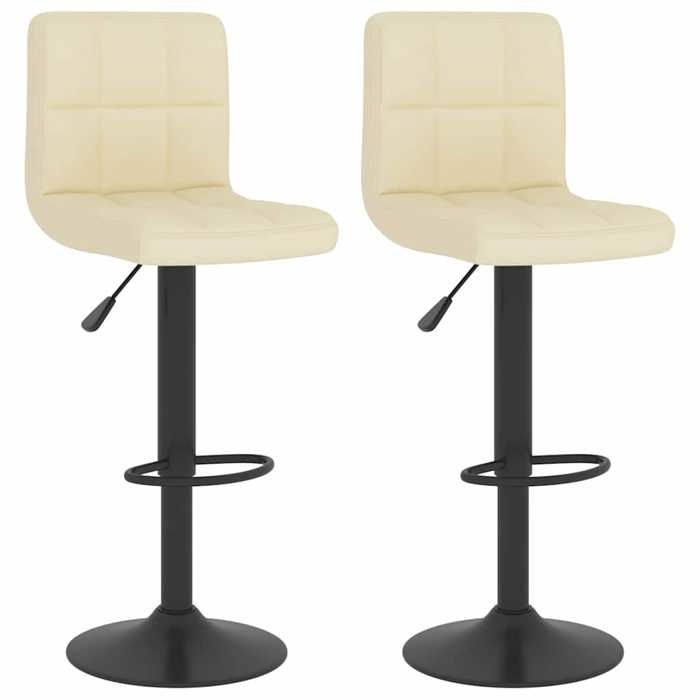 Crème Tabourets de bar lot de 2 crème tissu - Fauteuil/Chaise LV5242