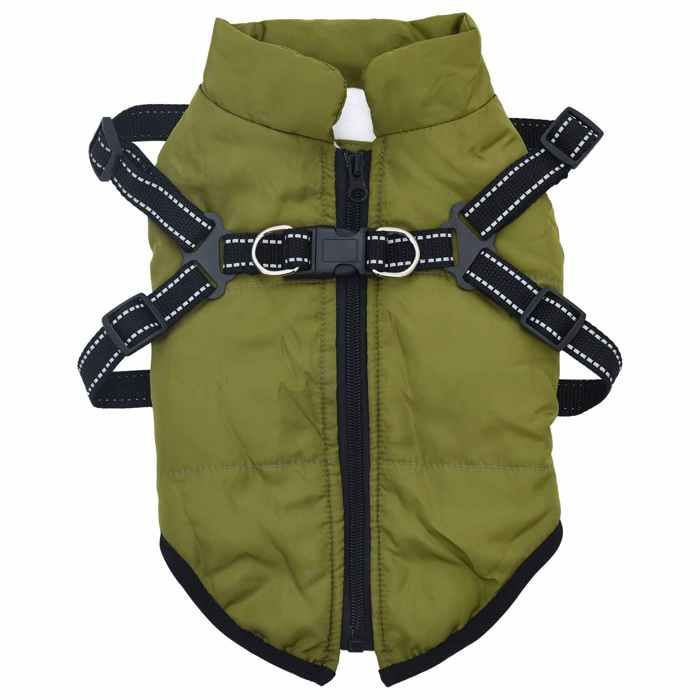 Manteau pour chien - vidaXL - Vert armée - polyester - Résistance aux intempéries - Réglable 8882637802