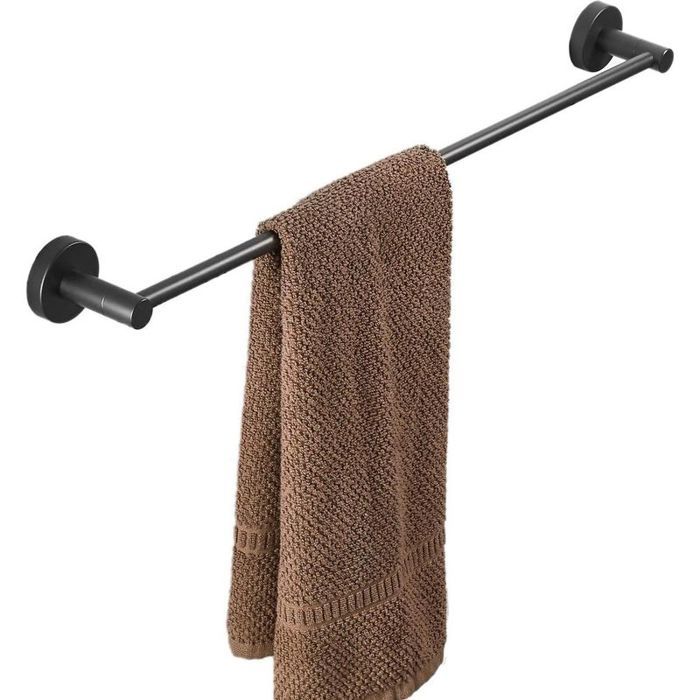 Porte-serviettes mural 50cm noir pour salle de bain/WC