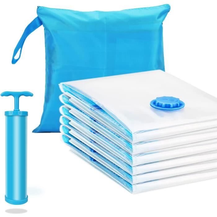 6 Pcs Sac Sous Vide Vetement Aspirateur Reutilisable Sac Rangement Sous Vide 1 Pompe Sac Compression Rangement Voyage XL Cdiscount Maison