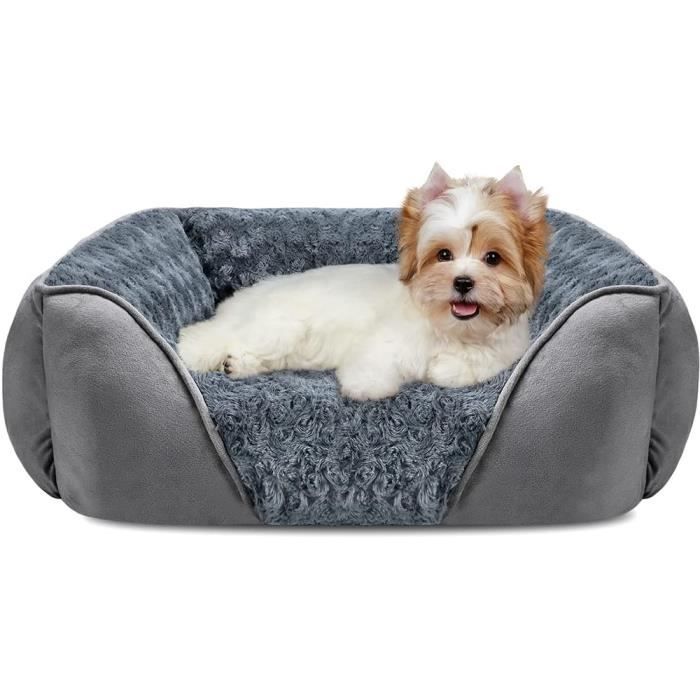 Meilleurs prix pour Panier,  Lit pour Petit Moyen Chien et Chat, Lit Moelleux Anti-anxiété avec Espace pour la tête, Panier apaisant,  Gris,