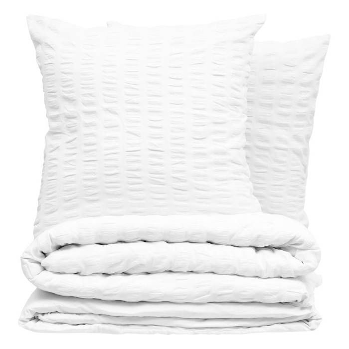 Parure de lit Irhia 240x220cm blanc - Atmosphera Créateur dintérieur