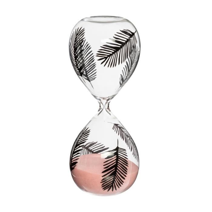 Grand Sablier Tendance En Verre Avec Sable Noir - Décoration D