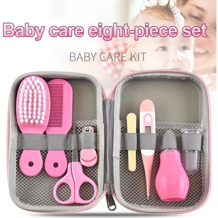 Trousse De Toilette Pour Bebe Inclut Un Thermometre Des Ciseaux Un Coupe Ongles Un Peigne Et Une Brosse Pour Bebe Rose Cdiscount Puericulture Eveil Bebe