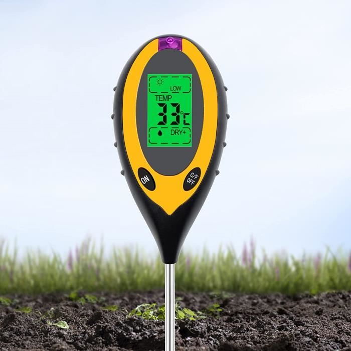 Testeur De Sol 4 En 1 Soil Tester PH-mètre, Lumière Du Soleil,température, Hygromètre, (sans Batterie)