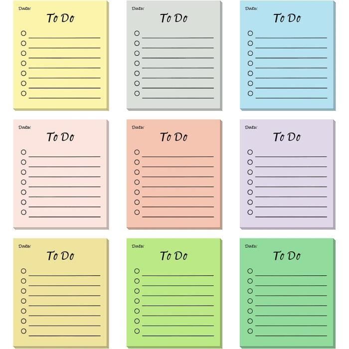 Lot De 1070 Notes Adhésives Transparentes - 7 Couleurs - 4 Tailles Différentes - Marque-pages Pour Livres, Organisation Bureau - 9
