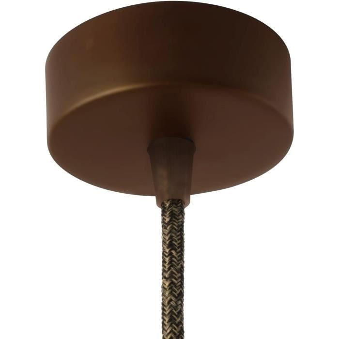 Cache-fil Plafond Demi-sphère Dorée - Kit Auvent Pour Lustre - Installation Facile - Fer Et Cuivre - 1