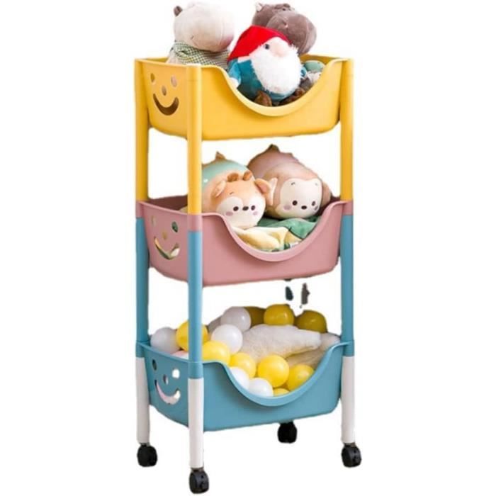 Meuble Rangement Jouets 3 Étages BELLE VOUS - 9 Bacs Tissu - Enfant Et Bébé