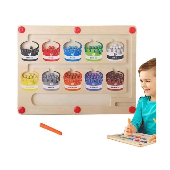 Jeu Magnétique Montessori Labyrinthe En Bois - Jouet éducatif 3 à 6 Ans | Développe Logique, Motricité | Idéal Voyage, Cadeau