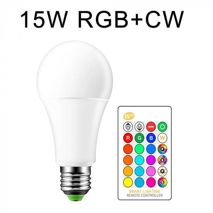 Ampoule LED E27 3W RGB Changement De Couleur Avec Télécommande - Neuf