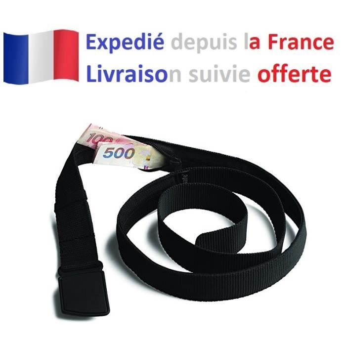 Ceinture Anti Vol Cache billets Pochette pour monnaie ZIP