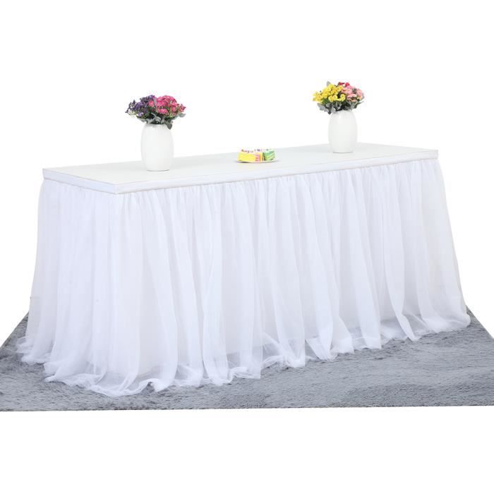Jupe de table en Tulle Gras Pour Déco de Mariage Fête Cérémonie Soirée ...