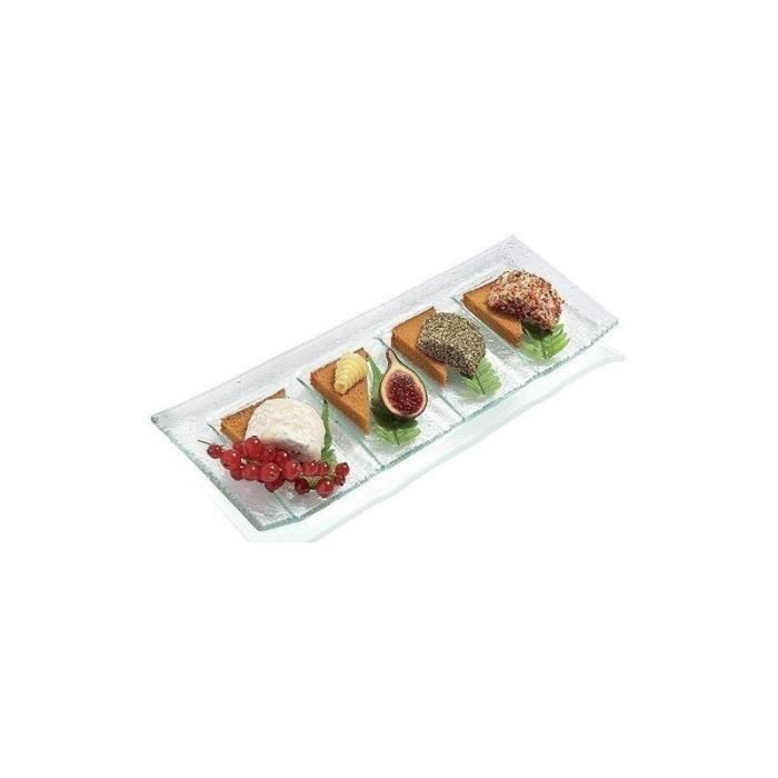 assiette a compartiments en verre de boheme fait main 320x110mm ideale pour la pesentation de fromages ou de mises en bouche cdiscount maison