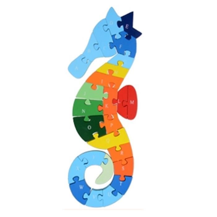 Jouet En Bois Casse Tete Animale Lettre Bebe Enfance Education Hippocampe Cdiscount Jeux Jouets