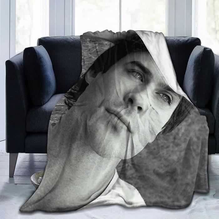 Couverture Damon Salvatore Plaid Ian Somerhalder Enfant Gris