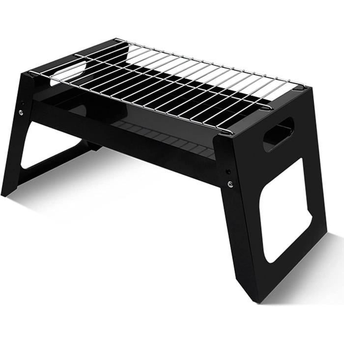 Grill Camping Portable Pliant Campfire Grill avec Barbecue Poêle à Bois extérieur Net Charbon