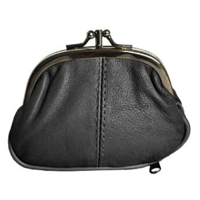 Accessoire Cuir Souple Porte-Monnaie Cuir Agneau Fermoir Clic