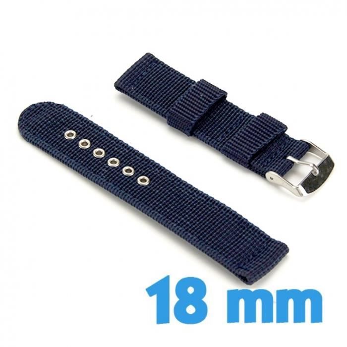 Bracelet montre tissu hot sale 18mm