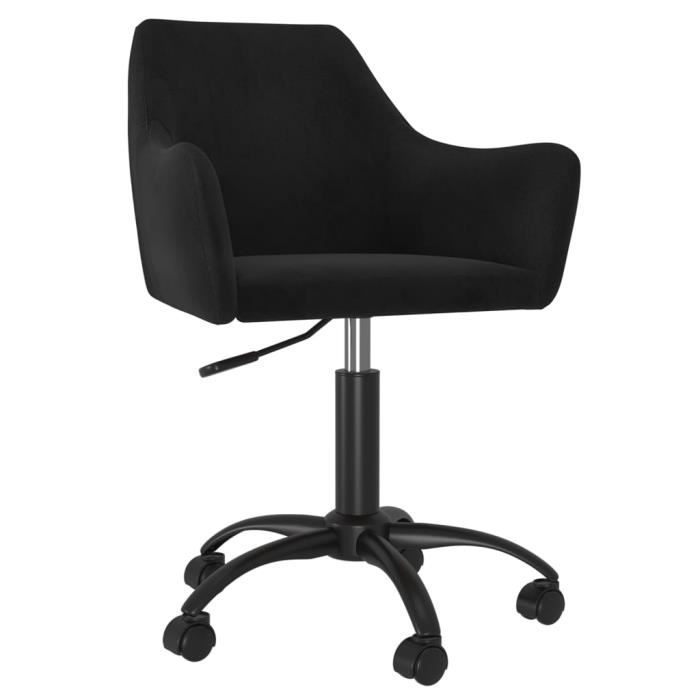jili* fauteuil de bureau scandinave réglables hauteur noir velours[1092]