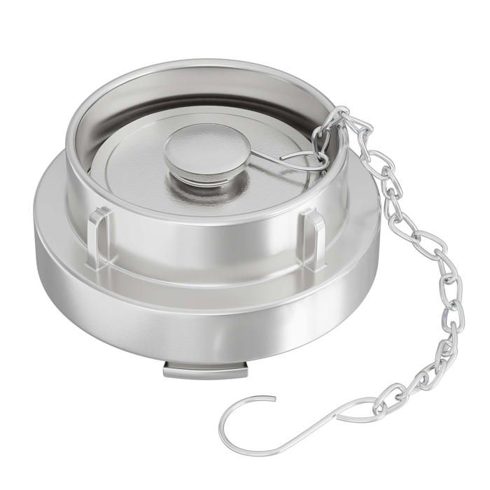 Wiltec Chapeau daccouplement Storz B/75 mm – 52 x 126 x 126 mm – en Aluminium – avec Manchon 120° et Chaîne de sécurité – Raccord p