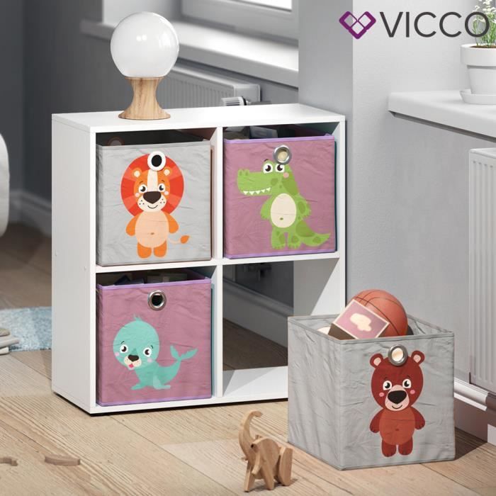 VICCO set de 2 boîtes pliantes 30x30 cm boîte pliante pour enfants