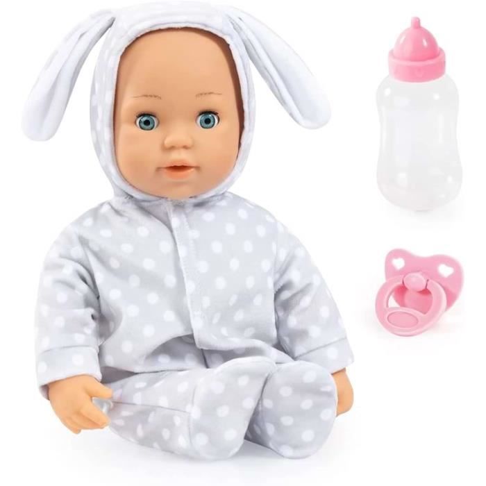 POUPÉE BÉBÉ MAGGIE 12 AVEC SUCE ET BIBERON - PEAU FONCÉE - POUPÉES, BARBIE  ET FIGURINES / Poupées et accessoires