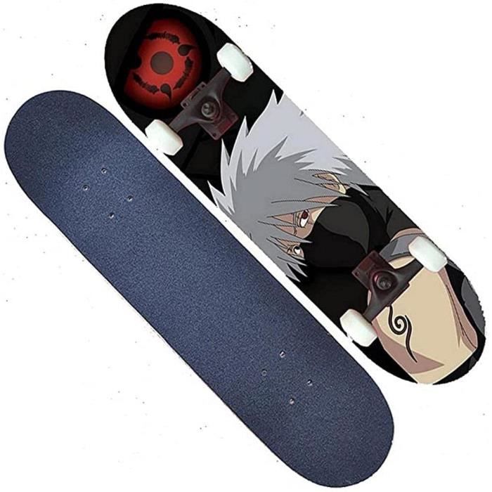 Skateboard Complet pour Les Professionnels des Débutants Anime Naruto Adulte Adultes Double Kick Tick 7 Couche Érable Canadien 31 X 8 Pouces 