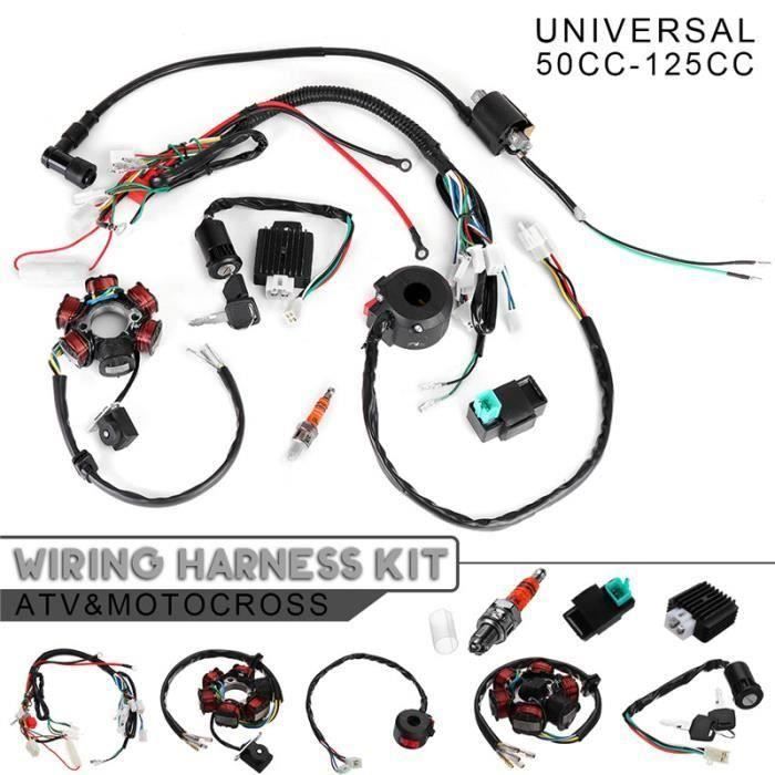 TEMPSA Kit 50-125CC Mini ATV Faisceau Câblage CDI Démarrage 6 Bobine d