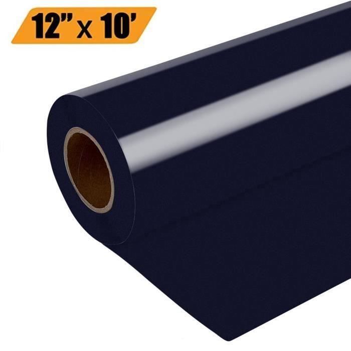 Rouleau De Vinyle Transfert Thermique Blanc PU 12"x45FT - Compatible Cricut, Coupe Facile, Lavable