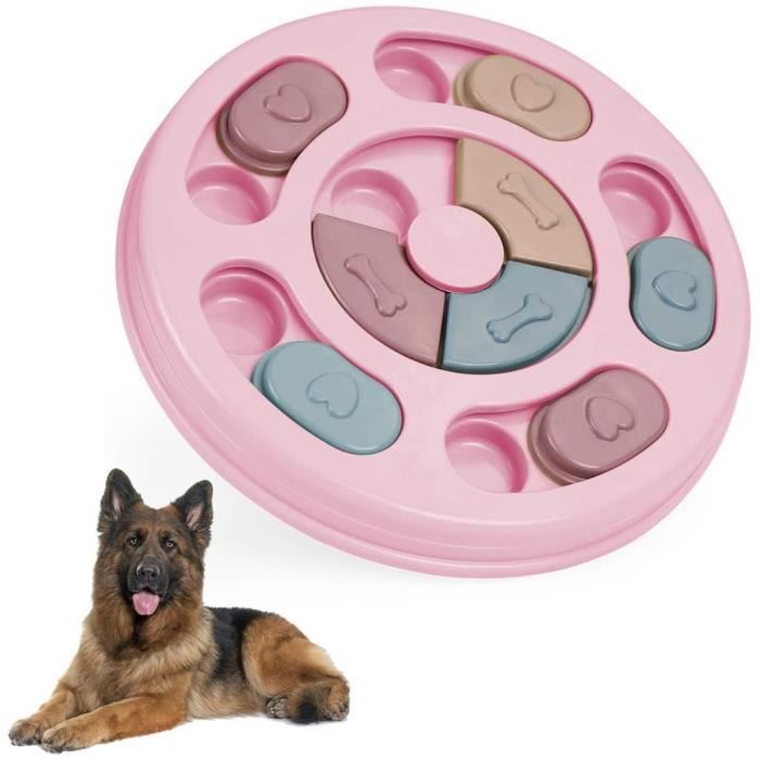 Jouet De Mangeoire,Jouet Chien Interactif,Jouets Éducatifs Pour Chien,Jouets Pour Chiens À Alimentation Lente(Rose)