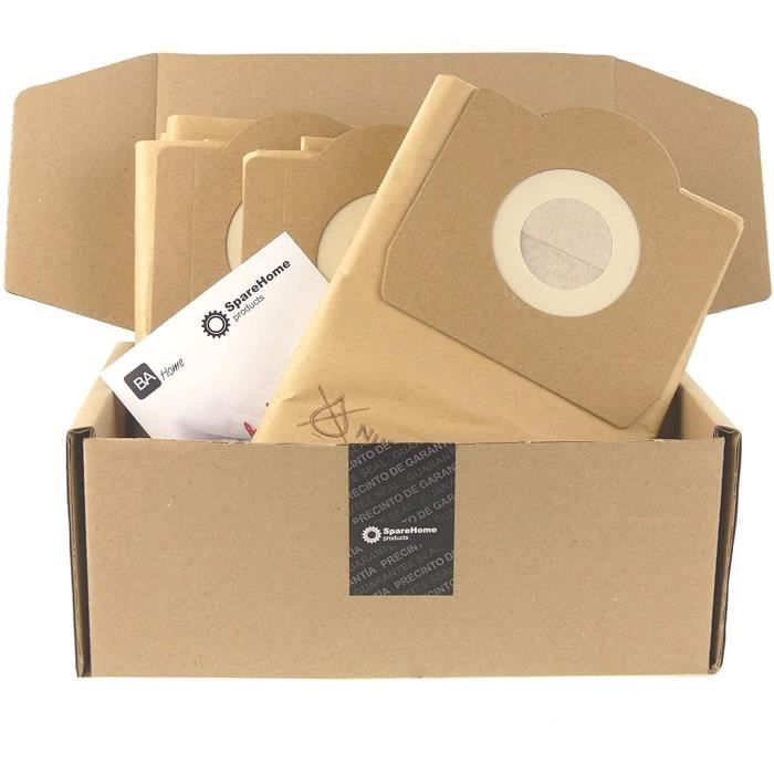 SpareHome 5 Sacchetti Carta Alta Filtrazione Per Aspirapolvere Einhell 30L - Mod. 23.511.70 - Fabbricazione Europea