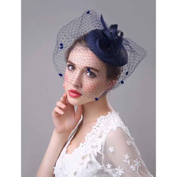 Chapeau Femme Elegante Pour Mariage Cocktail Cheveux Clip Ruban