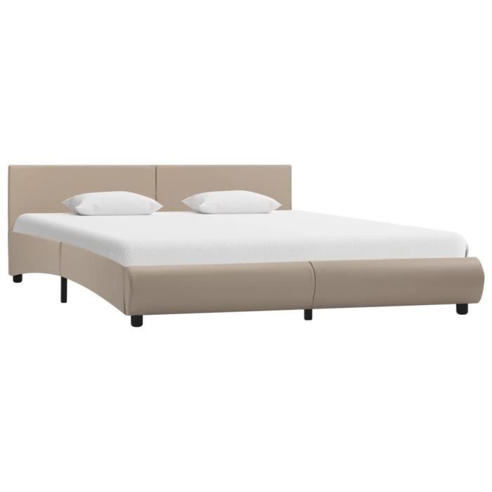 Mettre Sommier Tapissier Dans Cadre De Lit Vidaxl Cadre De Lit Cappuccino Similicuir 160 X 200 Cm Achat Vente Sommier Cdiscount