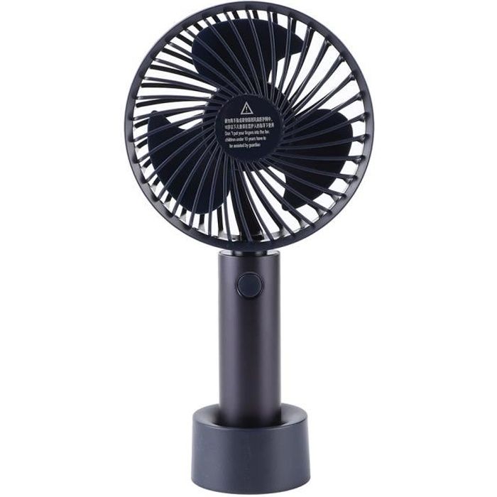 Mini ventilateur - Non spécifié - Rechargeable - 3 vitesses - Portable - Noir