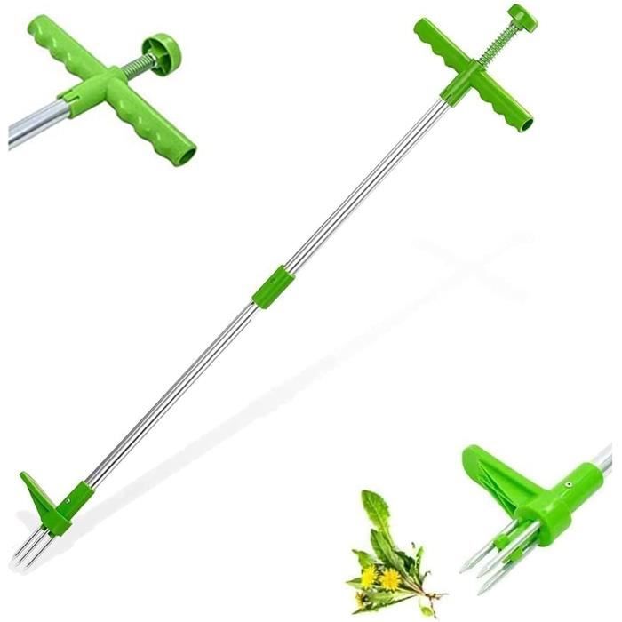 Désherbeur Manuel En Alliage D'aluminium - Longueur 29 Cm Avec Poignée Caoutchouc - Pour Arracher Mauvaises Herbes à Racine Pivotante - Outil Jardin Ergonomique