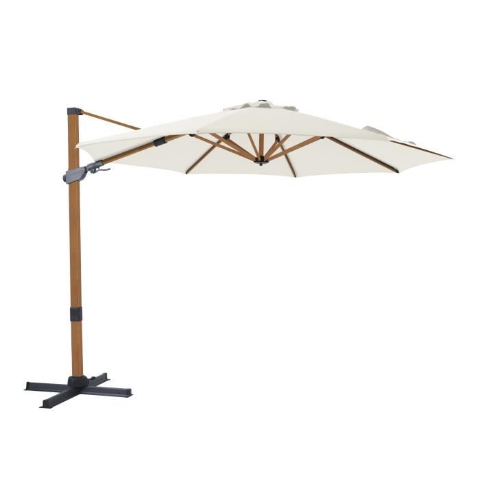 Parasol Déporté - AXI - Cyrus Premium - Rectangulaire Ø 300cm - Aluminium - Marron/Beige