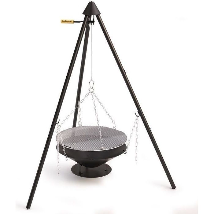 Holzsammlung 110CM Trépied de Barbecue Trépied De Cuisine Barbecue Suspendu Trépied Trépied BBQ avec Gril Suspendu Réglable en Hauteur Argenté Holzsammlung 110CM Trépied de Barbecue Trépied De Cuisine Barbecue Suspendu Trépied Trépied BBQ avec Gril Suspendu Réglable en Hauteur Argenté