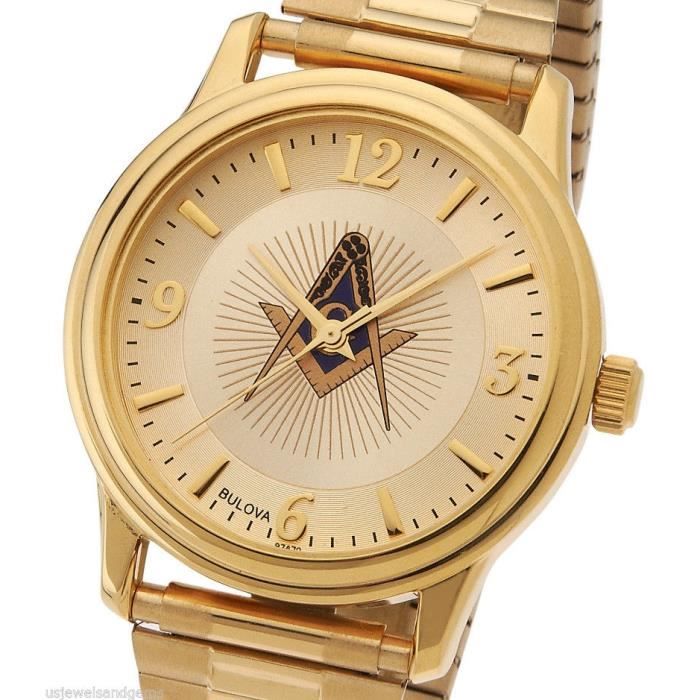 Bulova bulova maçonnique montre lodge bleue avec bracelet à expansion  1E9R0R , - Achat/vente montre Noir - Cdiscount