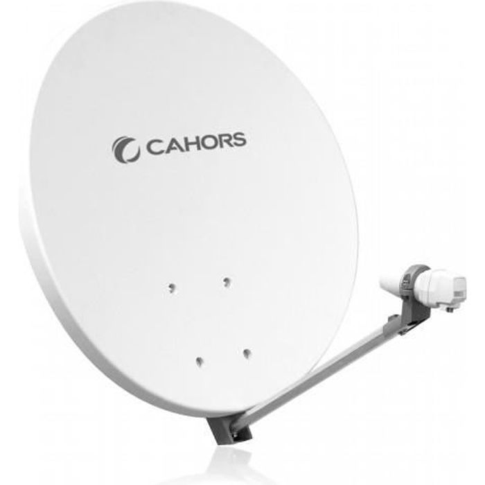 CAHORS PARABOLE SATELLITE FIBRE COMPOSITE BLANCHE SMC 70CM + LNB SINGLE