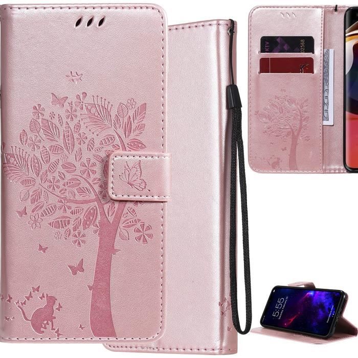 Custodia Portafoglio OKZONE Per Oppo Find X3/X3 PRO - Pelle Rosa Con Slot E Supporto - 2