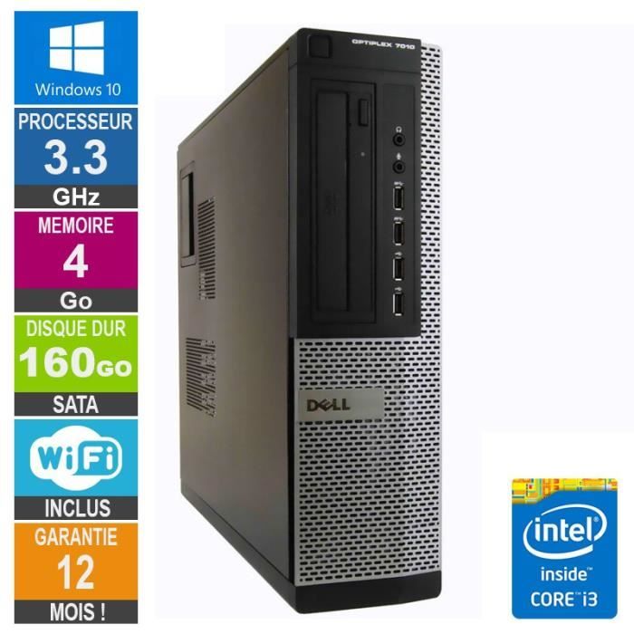 PC Dell 7010 DT Core i3-3220 3.30GHz 4Go/160Go