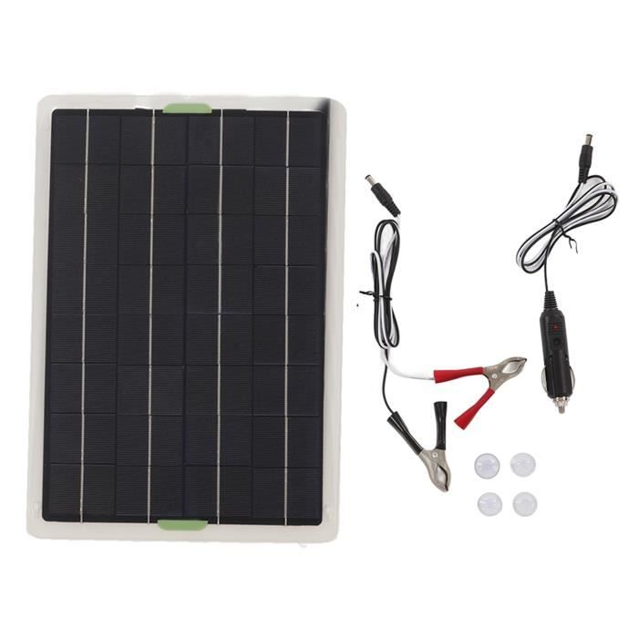 Dioche Mainteneur de batterie solaire 20W 12V Panneau Solaire Portable  Chargeur de Batterie Solaire Mainteneur Double Port USB pour