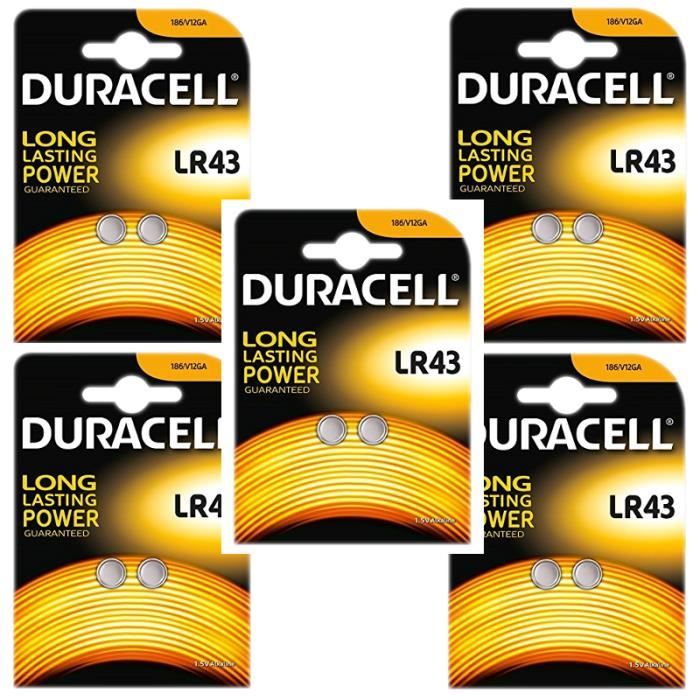 Duracell 186 AG12 LR43 L1142 pile alcaline 1.5 v boursouflée, paquet de 10  - Cdiscount Jeux - Jouets