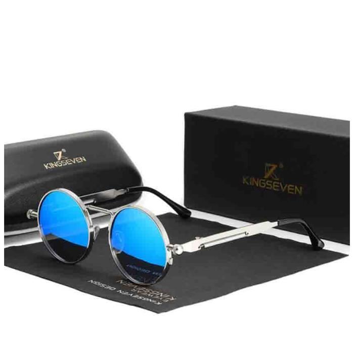 Lunettes De Soleil Polarisées Steampunk Rétro - Cadre Métal Léger - UV400 - Style Rond Vintage