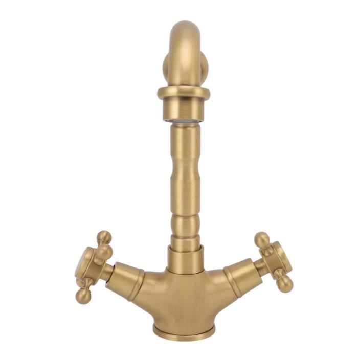 Hililand Robinet à double poignée en croix Robinet de salle de bain en ...