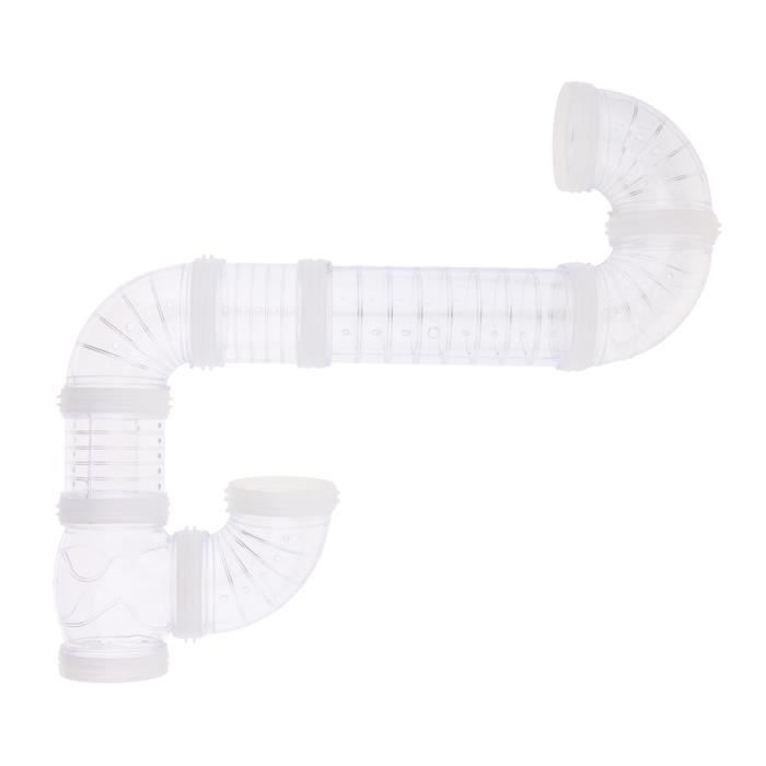 4 pièces tuyau tube hamster en plastique tube jouets pour petit animal connected tunnel blanc
