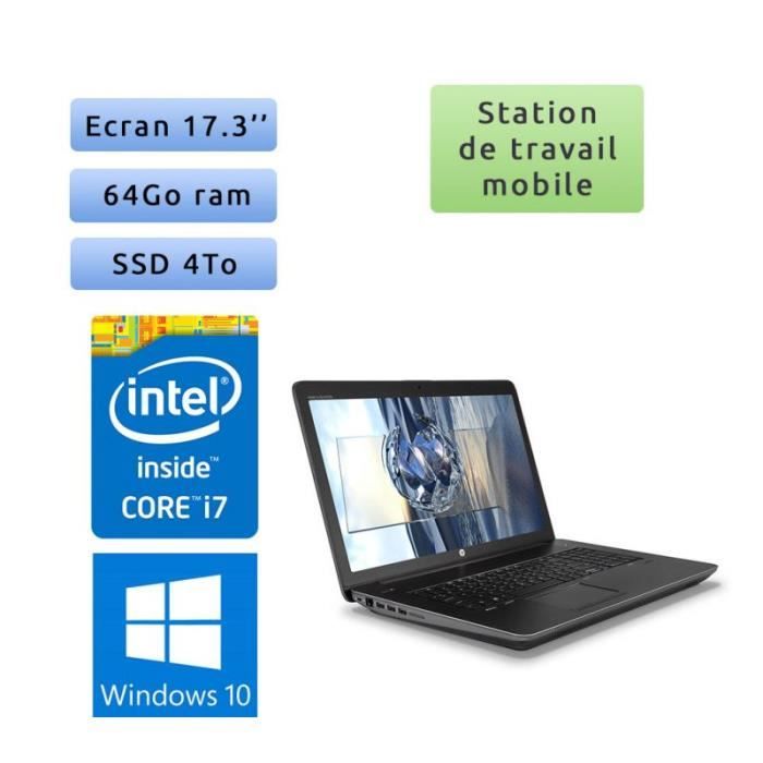 HP Zbook 17 G3 - Windows 10 - i7 64Go 4To SSD - 17.3 - Webcam - M3000M - Station de Travail Mobile PC - Hewlett packard