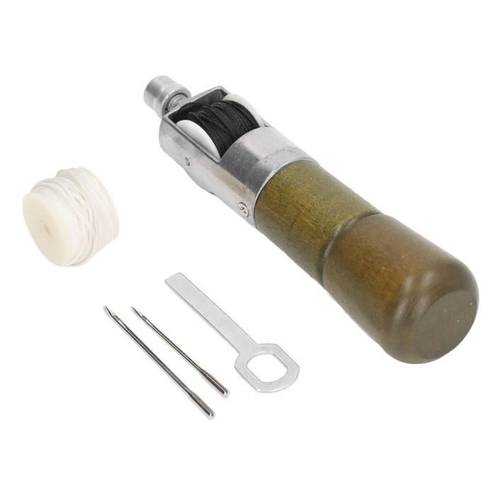 Aiguille Perçage Cuir Poinçon à Gratter Manuel Avec Manche En Bois - Outil De Maroquinerie Pour Percer Le Cuir Et Préparer La Couture Poinçonnage Couture