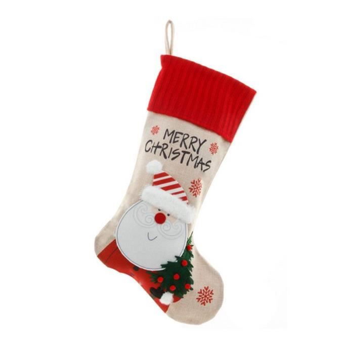 Kentop 1Pc Chaussette de Noël à Suspendre Bas de Noël y Mettre des